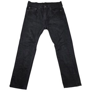 Levi Strauss 505Mens Jeans Black Washed Denim Straight Fit 34x30
